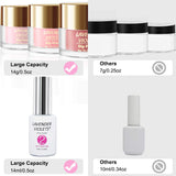 Lavender Violets Fast-Dry-Dip-Powder-Nail Kit of 8 Colors Quick Dry Nude Pink Blue Acrylic-Dipping Powder System with Essential Manicure Nail Tool J789