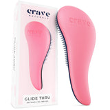 Crave Naturals Glide Thru Detangling Brush for Adults & Kids Hair - Detangler Hair Brush for Natural, Curly, Straight, Wet or Dry Hair (PINK)…