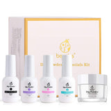 Beetles Clear Dip Powder Kit Base-Top Coat, Activator, and Brush Savor Dipping Powders Essentials Kit (Steps 1-4), 0.5oz/Bot Dipping-Powder Acrylic Nail Manicure Pedicure