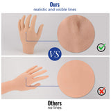 Silicone Tattoo Practice Hand Life Sized Fake Skin Hand Model to Tattoo Training Education for Experienced Tattoo Artists and Beginners (Left Hand)