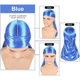 3PCS Silky Durags Pack for Men Waves, Satin Doo Rag, Award 1 Wave Cap,B