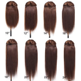 Clip in 100% Remy Human Hair Extensions Double Weft Highlight Highlighted Grade 7A Quality Full Head Thick Short Straight 8pcs 18clips 10" / 10 inch 110g #4P27 Medium Brown mix Dark Blonde Balayage