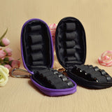 Keychain Essential Oil Carrying Case Holds 10 Bottles 2ml&3ml for Travel or Home Storage Shockproof Padded Thick Foam Inside with Six Colors(Black)