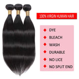 Brazilian Human Hair 1 Bundle 14 Inch Long Straight Unprocessed Virgin Hair Sew in Single Hair Weft Weaves Extensions 100g/bundle #1B Natural Black
