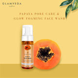 Glamveda Papaya Anti Tan and Glow Foaming Face Wash, Orange, 150 ml