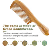 All Natural Hair Comb - pureGLO No Static Detangling Wooden Combs - Handmade Natural Fine Tooth Comb