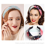Ondder 12 Pack Knotted Headbands for Women, Turban Headbands for Women Hard Headband Headwear Cute Floral Headbands Hair Accessories for Women Ladies