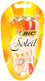 Bic Soleil Triple Blade Shavers For Women Sensitive Skin 4 Each (Pack of 3)