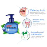 Press Toothpaste,Baking Soda Whitening Toothpaste,Jaysuing Stain Removal Whitening Toothpaste Strong Cleaning Power Natural Stain Remover Fluoride-Free Toothpaste（Blueberry Flavor）