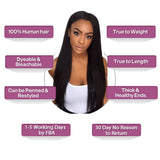 FASHOW Straight Bundles with Closure 9A Brazilian Human Hair Bundles with Closure 100% Virgin Brazilian Straight Hair Weave 3 Bundles with 4x4 Free Part Lace Closure (14 16 18+12 Inch)