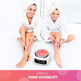 Electric Waxing kit, Liaboe Wax Warmer for Hair Removal, Digital Wax Heater Melting Pot for Body Hair Removing Waxing Kit with 4 Bags Hard Wax Beans and 20 Pcs Wax Applicator Sticks