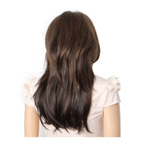 Synthetic Wig,Brown mixed color medium long wig,Curly Natural Looking Long Synthetic Hair, Heat Resistant Full Wig for Women,22in