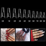 krofaue 1000PCS French Style False Nails Tips Half Cover Acrylic Gel Fake Tip With Box for Nail Art Salons and Home DIY (Natural+Clear)