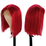 Human Hair Wigs Lace Front Bob Wigs 13x1 Pre Plucked T Part Wigs for Black Women 150 Density Short Red Bob Wigs Natural Hairline 8inch