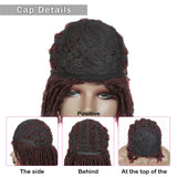 Short Ombre Dreadlock Afro Hair Wig Braided Crochet Twist Hair Short Curly Heat Resistant Synthetic braided wigs for black women (1B/burg)