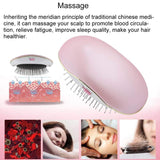 Electric Smoothing Massage Brush Comb, Portable Electric Hair Ionic Brush Hair Straightener Brush Negative Ion Comb Promotion Blood Circulation Relief, Anti-Static and Anti-frizzHair Tools (Pink)