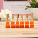 SUNTRADE 6Pcs Pro Electric Gold Carbide Nail Art Bit Tools 3/32''Nail Drill Bits Set