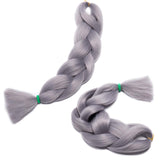 SEGO 24 Inch Jumbo Braiding Hair Jumbo Braid Hair Extensions Long Jumbo Braids for Box Braids Crochet Hair High Temperature Synthetic Fiber Single Color Grey 5 Bundle