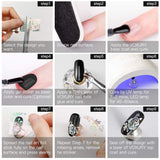 VOXURY Nail Art Foil Glue Gel for Flower Foil Stickers Set Nail Transfer Foil Kit Manicure DIY,2pcs 15ml Nail Foil Glue,20pcs Nail Stickers, UV LED Lamp Required