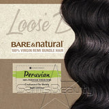 Sensationnel Unprocessed Peruvian Virgin Remy Human Hair Weave Bare & Natural Loose Deep [12"] (NATURAL BLACK)