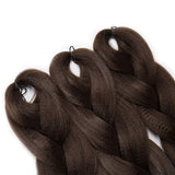 24 Inch Jumbo Braids Hair Extensions High Temperature Synthetic Hair African Rainbow Box Braiding Hair for Senegal Twist 100g/pack Medium Brown 3 Packs