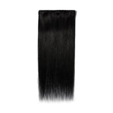 14 Inch Clip in Hair Extensions 100% Human Hair 60g Thin Standard Weft 8 Pcs 18 Clips Straight Clip on Human Hairpieces for Women #1 Jet Black