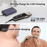 Beard and Hair Trimmer, Hizek Hair Clippers Professional Haircut Kit,Cordless Men's Trimmer with T-blade,3 Adjustable Speeds,LED Display,Blade Lubricating Oil and Guide Combs,for Family Use