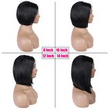 Short Bob Wigs Straight Lace Front Wigs Human Hair for Black Women 8 Inch 4x4 Lace Closure Bob Wigs Middle Part 130% Density (8, Straight bob wig)