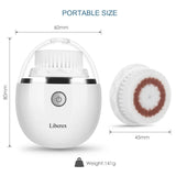 Liberex Sonic Vibrating Facial Cleansing Brush - 3 Brush Heads with 3 Modes, Waterproof, Smart Timer, Wireless Charging for Face Cleaning, Exfoliating and Massaging, Egg Shape, White