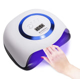 Xnuoyo 168W Nail Dryer Lamp, Professional UV LED Nail Dryer for Gel Polish with LED Display Smart Automatic Sensor Nail Dryer Timer Setting of 10s,30s,60s and 99s for Fingernail and Toenail (Blue)