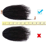 Bex Magic Paste Remy Ponytail Hair Clip in Brazilian Human Hair Extension 3C Virgin Hair Afro Kinky Curly Human Hair Wrap Around Ponytail Hairpiece 16 inch Curly Magic Paste