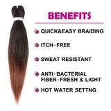 Pre stretched Braiding Hair 26inch 8 packs Hot Water Setting Professional Box Braid Yaki Texture Soft Itch Free Synthetic Fiber Crochet Twist Braids Hair Extensions (1B/350)