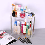 Decdeal Multi-functional 2-Tier Cosmetic Organizer Tray Storage Shelf Caddy Stand for Bathroom Vanity Countertop