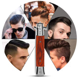 MAVIS LAVEN 8.9 Inch 4 Colors Switch Comb, Switchblade Comb, Spring Folding Push Button Pocket Folding Flick Comb Stainless Steel Hair Comb Pocket Comb for Hair Beard Mustache Styling(4)