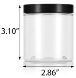 Clear 8 oz / 250 ml PET (BPA Free) Plastic Jar (8 pack) + Spatulas