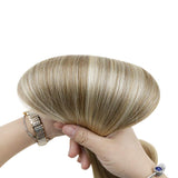 Full Shine Hair Extensions Clip Ins 10 Pieces Remy Balayage Clip In Hair Extensions Color 8 Ash Brown Fading to 60 Platinum Blonde Straight Clip Extensions Real Hair 12 Inch 80 Gram