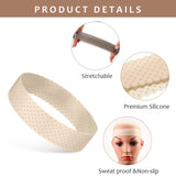16 Pieces Silicone Wig Grips Band Set Includes 6 Pieces Sweatproof Wig Headband 8 Pieces Stretchy Wig Caps Stocking Caps for Wig and 2 Pieces Hair Edge Brush Dual Edge Brush and Comb