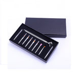 10Pcs Professional Nail Art Brushes Set Salon 3D Acrylic DIY Manicure Drawing Painting Pen Tool Kit - Silver