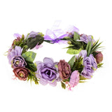 Vividsun Flower Crown Floral Headpiece Festival Wedding Hair Wreath Floral Crown (C/purple)