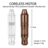 Cartridge Tattoo Machine Kit, ATOMUS Pen Rotary Tattoo Machine with Power Supply 20 Mixed Cartridge Needles Foot Pedal DC Clip Cord Power Cable for Tattoo Artist Beginner (Champagne)