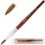 Pana USA Acrylic Nail Brush100% Pure Kolinsky Hair Mahogany Wood Handle with Silver Ferrule Round Shaped Style (Size # 6, Mahogany)