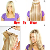 22"/24" Curly Straight Invisible Hidden Wire Synthetic Hair Extensions Secret Wire No Clips Full Thick Hairpieces