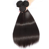 BLACKMOON HAIR Brazilian Virgin Hair 3 Bundles Weaves Virgin Unprocessed Straight Human Hair 14 14 16inches Brazilian Straight Hair Natural Black Color