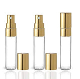 Grand Parfums Glass Spray Bottles, Empty 5ml Fine Mist Atomizer Bottles with Gold or Silver Caps Refillable Perfume Cologne Decant Spray Bottles (15 Atomizers)