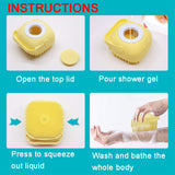 Silicone Body Brush Shower Scrubber with Shower Gel Dispenser Function,Soft Silicone Bath Massage Body Brush,Shower Loofah Brush (Blue)
