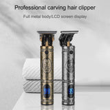 Hair Clippers for Men, T Blade Zero Gapped Beard Trimmer, Cordless Rechargeable Hair Grooming Head Shaver with LED Display, 0mm Baldheaded Close Cutting Electric Pro Li Clipper