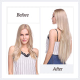 24 Inches 145G Clip In On Hair Extensions Long Straight Curly Synthetic Hair 8 PCS 18 Clips Thick Full Head Hair Pieces Colorful Highlight Ombre For Women (24''-Curly,silver grey)
