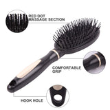 3Pcs Hair Brush Set Detangling Brush Paddle Comb for Women Men Kids Girls Wet Dry Use (Black)