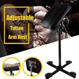 Tattoo Armrest, Adjustable Height & Angle Tattoo Workstation Arm Rest Tattoo Stand Soft Sponge Pad PU Leather Tattoo Arm Leg Armrest for Studio Salon Tattoo (Tripod Stand)