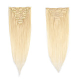 20inch #613 Bleach Blonde 8 Pieces 18 Clips Straight Hair Extensions Grade 7A Full Head Virgin Hair Extensions Lakihair